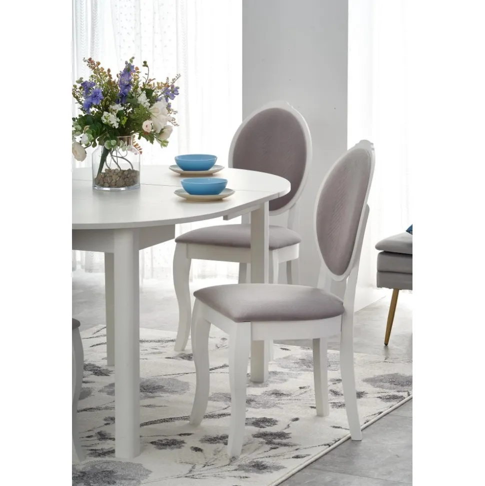 Matbord vitt förlängningsbart 102-142 cm + Textilrengöring för möbler