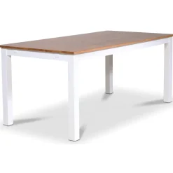 Matbord 180x90 cm - vit / oljad ek