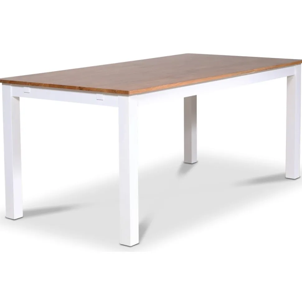 Matbord 180x90 cm - vit / oljad ek