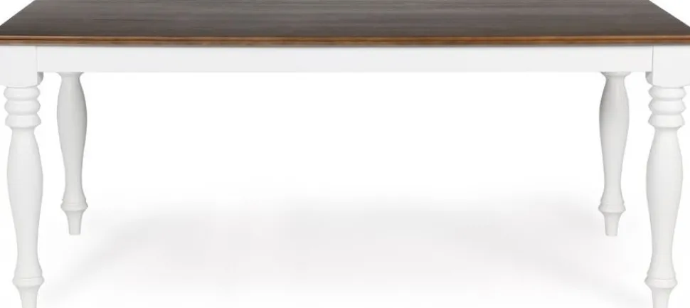 Matbord 180x93 cm - Vit/Brunbets - Victoria