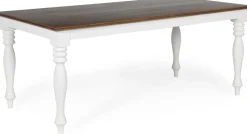 Matbord 180x93 cm - Vit/Brunbets - Victoria + Möbeltassar