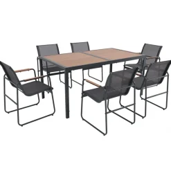 Matgrupp; 6 stolar med bord - Lagun + Textilskydd för utemöbler