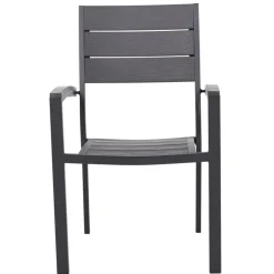 Matgrupp 6 stolar och matbord 205 x 90 cm svart/grå - Las Vegas