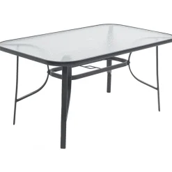 Matgrupp; bord med 6 st positionsstolar och parasoll + Rengöringsmedel för utemöbler