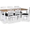 Matgrupp; bord 180x90 cm - Vit / oljad ek med 6 st stolar - Fårö