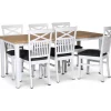 Matgrupp; bord 180x90 cm - Vit / oljad ek med 6 st stolar - Fårö + 6.00 x Stolsdyna