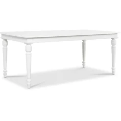 Matgrupp; Bord 180x90 cm med 6 st vita gaston stolar