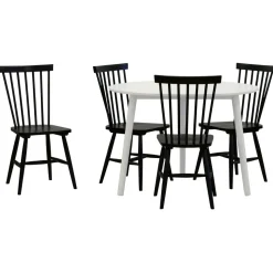 Matgrupp: Day matbord - vit + 4 st Karl pinnstol - svart + 3.00 x Möbeltassar