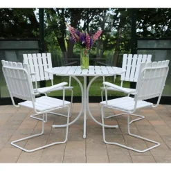 Matgrupp i fjäderstål i vit furu (Europaproducerad) - Vaxholm