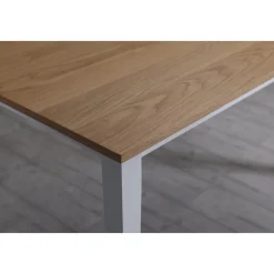 Matgrupp; matbord 140x90 cm - Vit / oljad ek med 4 st svarta stolar + 4.00 x Stolsdyna