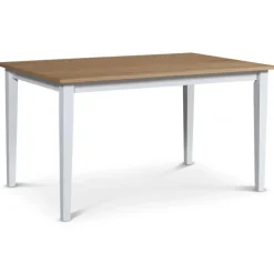 Matgrupp; matbord 140x90 cm - Vit / oljad ek med 4 st svarta stolar + 3.00 x Möbeltassar