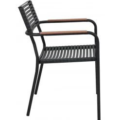 Matgrupp med 4 stolar och matbord Ø122 cm beige/svart - Merca/Pino