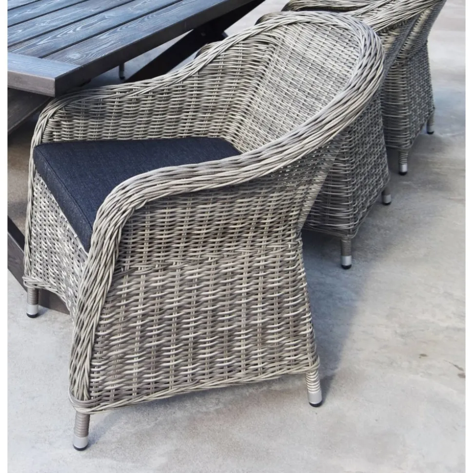 Matgrupp Mercury: Oxford bord inklusive 6 st Mercury fåtöljer i konstrotting + Fläckborttagare för möbler