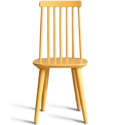 Matgrupp: Runt bord i Ek / Vit med 4 st gula Pinnstolar