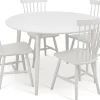 Matgrupp runt matbord Ø120 cm och 4 vita pinnstolar - Rosvik + 4.00 x Stolsdyna