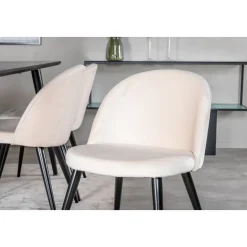 Matgrupp Slope 180x90 cm inkl 6 st Alice stolar - Svartbetsad ekfanér + 4.00 x Möbeltassar