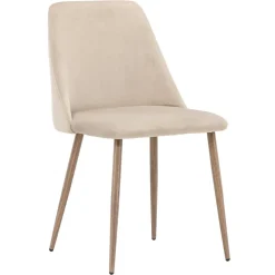 Matstol beige sammet med ekben