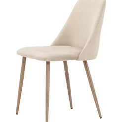 Matstol beige sammet med ekben