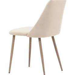 Matstol beige sammet med ekben