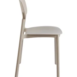 Matstol beige stapelbar + Textilskydd för utemöbler