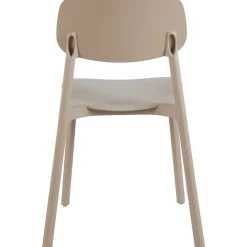 Matstol beige stapelbar + Rengöringsmedel för utemöbler