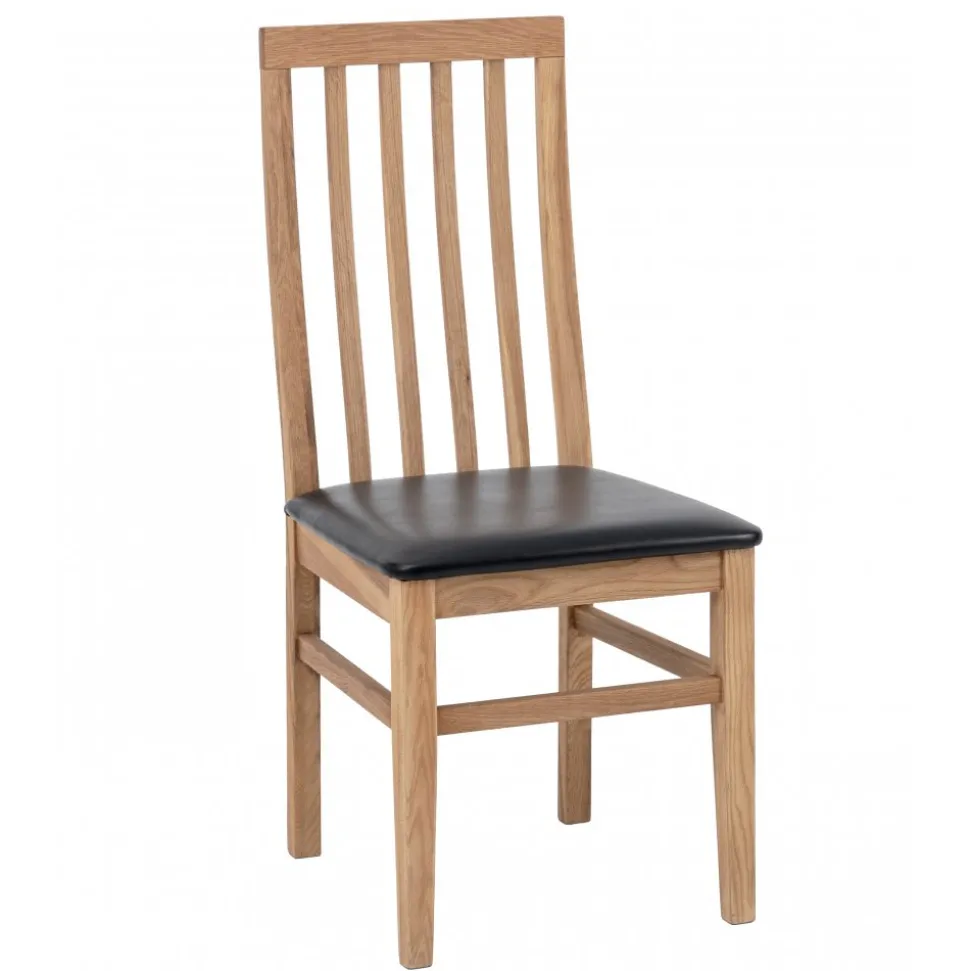 Matstol ek med svart sits - Alaska