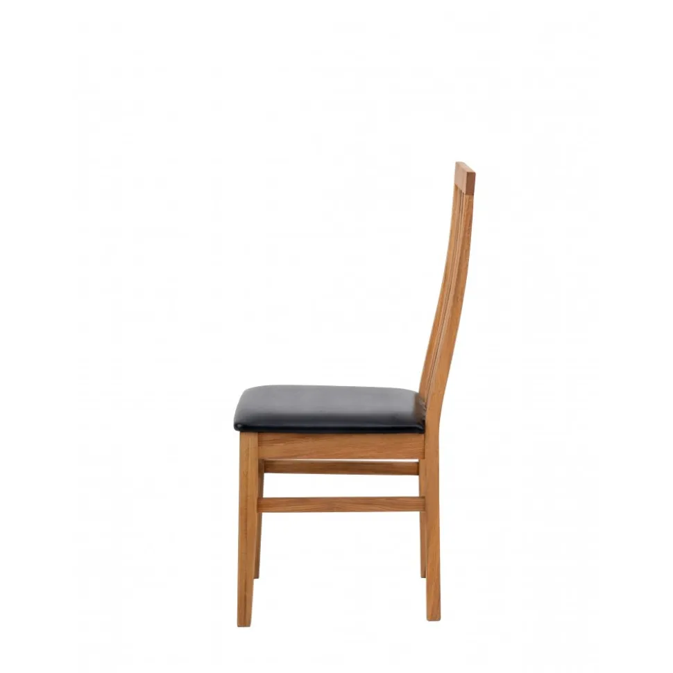 Matstol ek med svart sits - Alaska