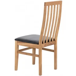 Matstol ek med svart sits - Alaska