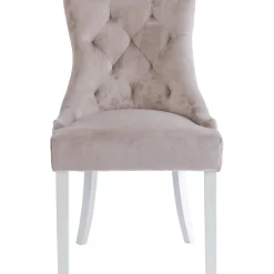 Matstol i beige sammet - Tuva