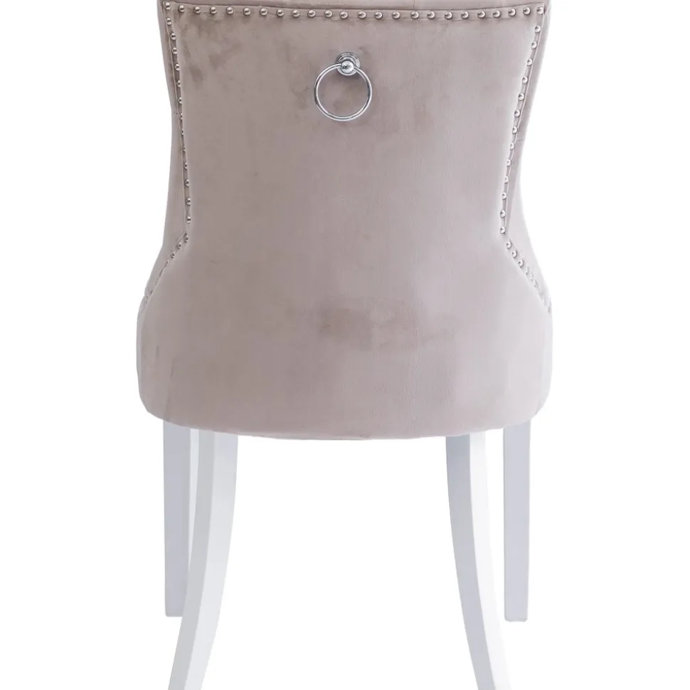 Matstol i beige sammet - Tuva