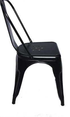 Matstol i metall svart