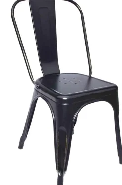 Matstol i metall svart + Textilrengöring för möbler