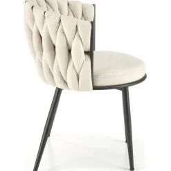 Matstol ljusbeige sammet