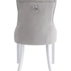 Matstol ljusgrå sammet - Tuva Decotique