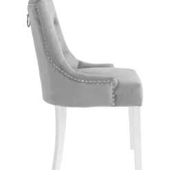 Matstol ljusgrå sammet - Tuva Decotique + Möbeltassar