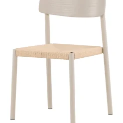 Matstol med rottingsits - Greige