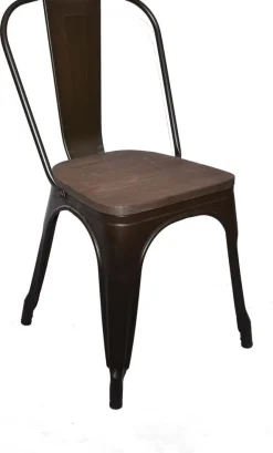 Matstol metall stapelbar träsits + Fläckborttagare för möbler