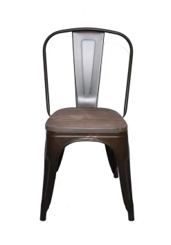 Matstol metall stapelbar träsits + Fläckborttagare för möbler