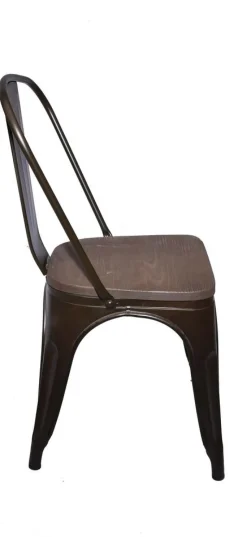 Matstol metall stapelbar träsits + Fläckborttagare för möbler