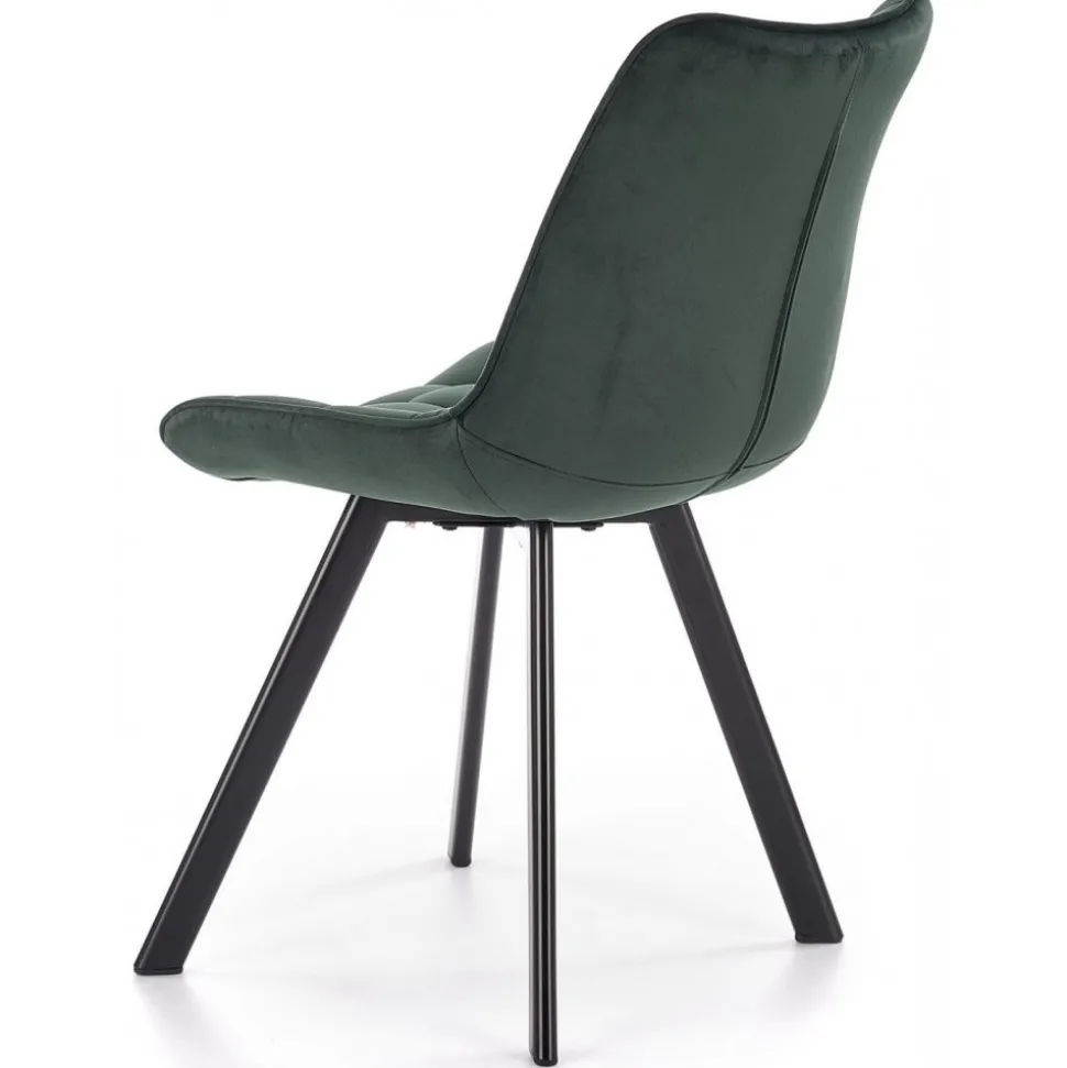 Matstol mörkgrön sammet