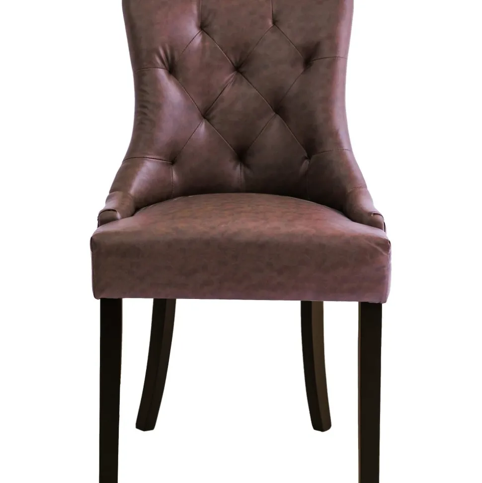 Matstol Tuva brun med mörkbruna ben