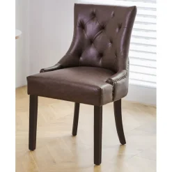 Matstol Tuva brun med mörkbruna ben