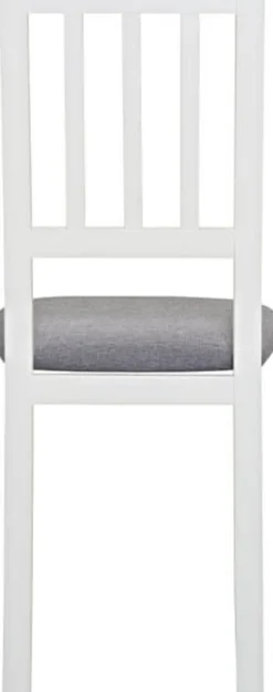 Matstol vit med grå sits