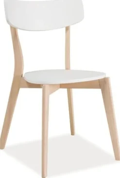 Matstol vit/ek - Salma + Möbeltassar