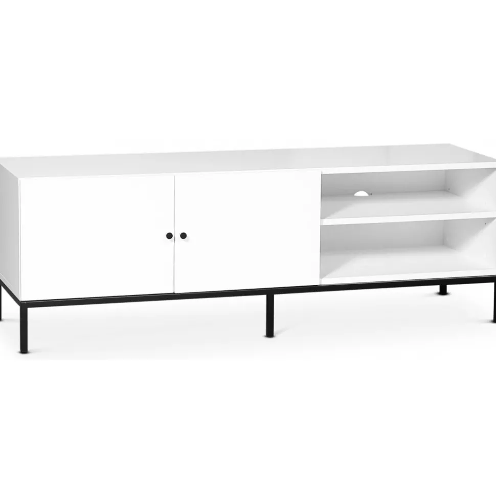 Mediabänk 150 cm bred vit