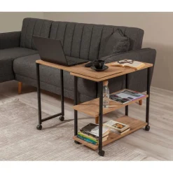 Melin sidobord 70 x 76 cm - Furu/svart