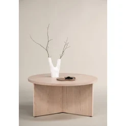 Melker soffbord Ø65 cm- Whitewash