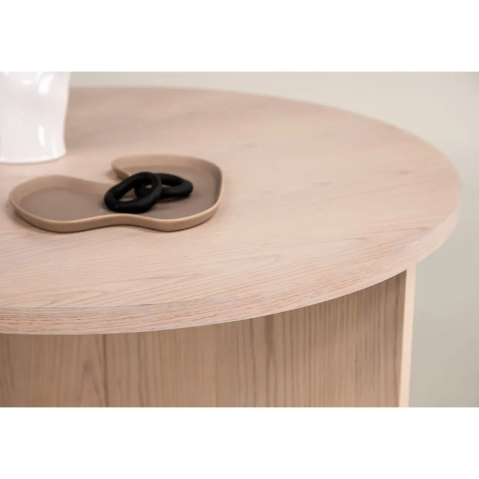 Melker soffbord Ø65 cm- Whitewash