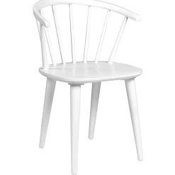 Mellby matgrupp 140 cm bord med 4 st vita Fredrik Pinnstolar med karm - Vit