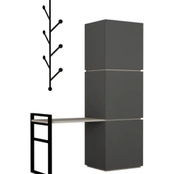 Mello skoskåp - Antracit/ljusbrun